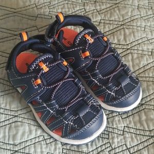Carters navy and orange fisherman style sandals